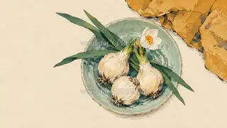 水仙未醒 · 插画 图像