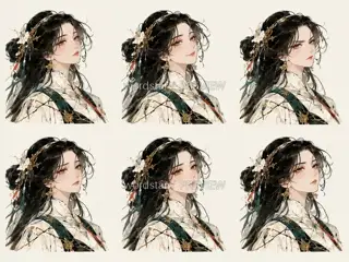 银杏执枝人·宣传主视觉·神情 · 插画 图像