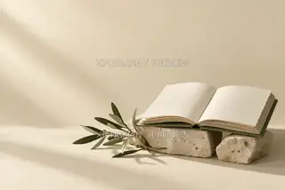 纸页与橄榄 · 插画 AI 图像