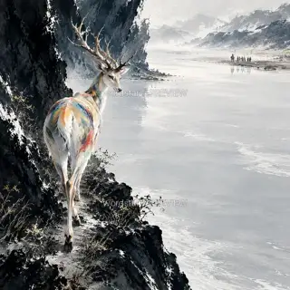 河岸留白 · 插画 图像