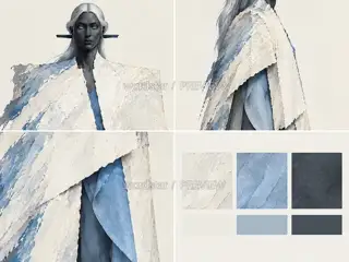 司雾女君·雾裁空衣·形体材质 · 插画 图像