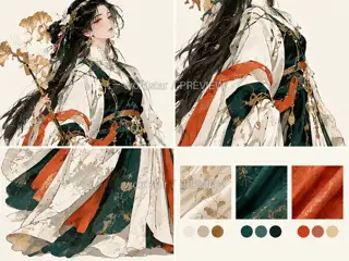 银杏执枝人·宣传主视觉·形体材质 · 插画 图像