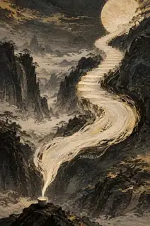 酒泉通天梯 · 插画 AI 图像