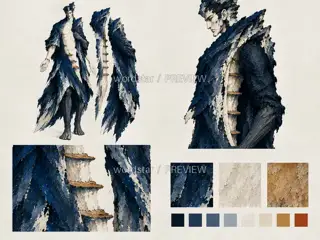 折山行者·山河入体·形体与材质 · 插画 图像