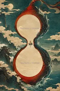 葫芦渡口 · 插画 AI 图像