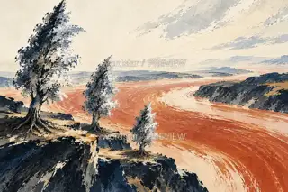赤水回湾 · 插画 图像