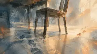刚被推开的椅 · 插画 图像