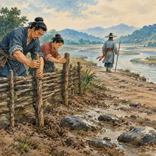 退水以后 · 插画 AI 图像