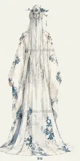 雪瓷观梦·宣传页原人物·背面 · 插画 图像