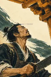 檐下抬头 · 插画 图像