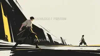 留白里的行者 · 插画 AI 图像