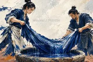 蓝从水里起 · 插画 图像