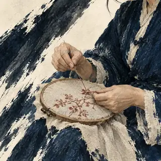 绣背藏线 · 插画 图像