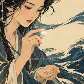 指间一粒珠 · 插画 图像