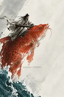 赤鲤破水 · 插画 图像
