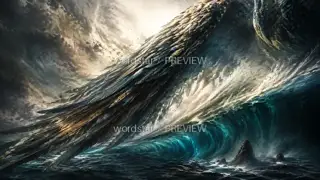 鲲鹏·一翼翻海 · 插画 图像