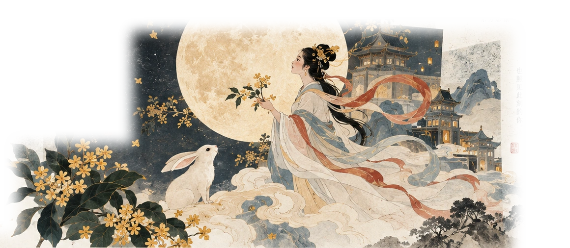 月轮、嫦娥、玉兔与广寒宫